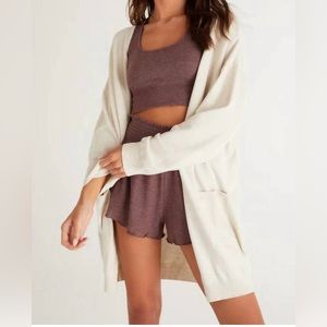 Z Supply “Staying In” Cardigan in Heathered Oatmeal S